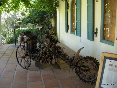 A salvage art trike at Fairview Estates